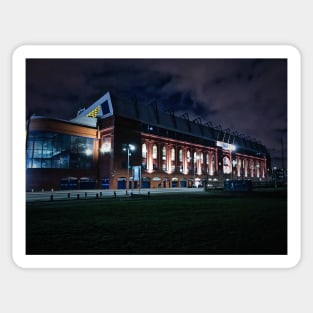 Glasgow Rangers Ibrox Stadium night time Sticker